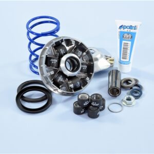 Variator POLINI Hi-Speed Evolution II, fuer Vespa ET2/ET4/LX/LXV/S50ccm 2T/4T, passt auch fuer APRILIA/ITALJET/PIAGGIO Scarabeo/Sportcity/Liberty/ZIP/Set Torpedo, 50-100ccm 2T/4TAC/LC 6 Rollen, 19x15,5 mm, 3,8/4,3g 12,5°, fuer 16mm Kurbelwelle