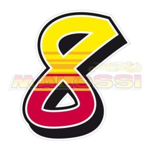 Aufkleber MALOSSI Startnummer "8", by ENKO4