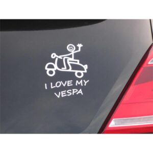 Aufkleber mit "I love my Vespa Motiv"