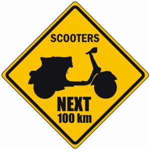 Aufkleber "Scooters next 100km"