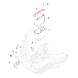 Batteriehaltebuegel Mittelteil Durchstieg PIAGGIO fuer Vespa Primavera/Sprint 50-150ccm fuer Vespa Primavera/Sprint 50-150ccm