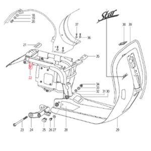 Befestigungsplaettchen Rahmen, LML fuer LML Star 125-200 4T/Star Deluxe 125-150 4S/Speedy fuer LML Star 125-200 4T/Star Deluxe 125-150 4S/Speedy