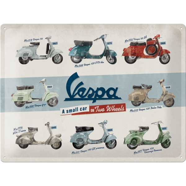 Blechschild Vespa - Model Chart