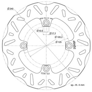 Bremsscheibe POLINI fuer HONDA/PEUGEOT 125-250ccm fuer HONDA/PEUGEOT 125-250ccm