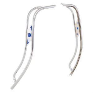 Doppelschlitzrohr CUPPINI Beinschild fuer Lambretta 125 LI 3Â°/LIS/150 LI3Â°/LIS/SX/175 TV 3Â°/200 TV/SX fuer Lambretta 125 LI 3Â°/LIS/150 LI3Â°/LIS/SX/175 TV 3Â°/200 TV/SX