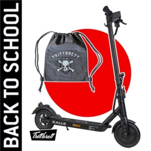 E-Scooter Spar-Set "BACK TO SCHOOL" TRITTBRETT Kalle 2022 schwarz, StVZO-Version, mit BOSCH-Motor, mit Turnbeutel gratis, ohne Blinker schwarz, StVZO-Version, mit BOSCH-Motor, mit Turnbeutel gratis, ohne Blinker