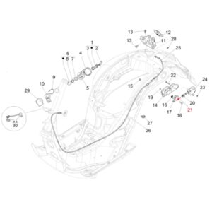 Feder PIAGGIO Sitzbankentriegelung, hinten, elektronisch fuer Vespa GTS/GTS Super/GTV/GT 60/GT/GT L 125-300ccm fuer Vespa GTS/GTS Super/GTV/GT 60/GT/GT L 125-300ccm