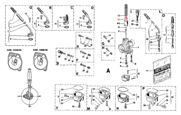 Federteller Gasschieber PHBN/PHVA DELL'ORTO