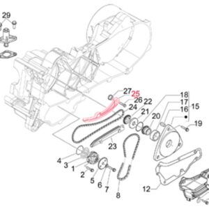 Gleitschiene Ventilsteuerkette fuer Vespa ET4/LX/S/Primavera/Sprint 50ccm 4T AC 4-Ventil fuer Vespa ET4/LX/S/Primavera/Sprint 50ccm 4T AC 4-Ventil