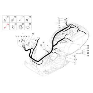 Halteclip PIAGGIO Kabelbaum fuer Vespa LX/S 125-150ccm 4T AC fuer Vespa LX/S 125-150ccm 4T AC