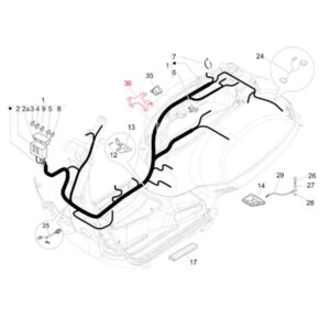 Halterung PIAGGIO Kabelbaum fuer Vespa GTS/GTS Super/GTV 300ccm ('16-) fuer Vespa GTS/GTS Super/GTV 300ccm ('16-)