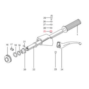 Mutter M5 mm, Lenkerhebel, LML für Vespa 50-125/PV/ET3/125 GT/GTR/Super/TS/150 GL/Sprint/V/Super/180 SS/Rally