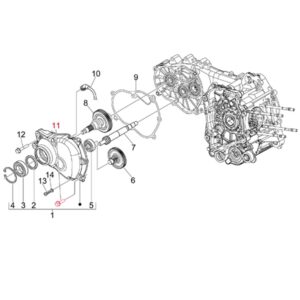 Schraube Getriebedeckel M8x40 mm, Sechskant, PIAGGIO fuer PIAGGIO Leader/Quasar 125-300ccm 4T AC/LC fuer PIAGGIO Leader/Quasar 125-300ccm 4T AC/LC