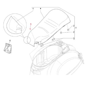 Schraube Scharnier Sitzbank M6x14 mm, Rundkopf, PIAGGIO fuer Vespa GTS/GTS Super/GTV/GT 60/GT/GT L 125-300ccm fuer Vespa GTS/GTS Super/GTV/GT 60/GT/GT L 125-300ccm