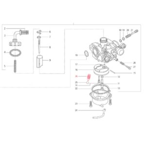 Schraube Schwimmerkammer M6x20 mm, (Schlitz), LML fuer LML Star 125-150 4T/Star Deluxe 125-150 4S/Speedy fuer LML Star 125-150 4T/Star Deluxe 125-150 4S/Speedy