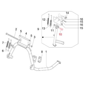 Schraube Seitenstaender, Sechskant, PIAGGIO fuer Vespa LX/LXV/S 50-150ccm fuer Vespa LX/LXV/S 50-150ccm