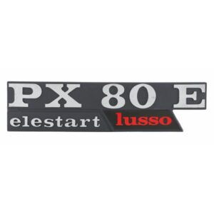 Schriftzug PX80 E Lusso elestart Seitenhaube links fuer Vespa PX 80 E Lusso (D) fuer Vespa PX 80 E Lusso (D)