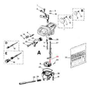 Schwimmernadel DELL'ORTO fuer Vergaser PHBG/SHB