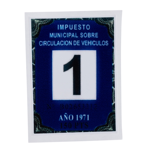 Steuermarke Repro Spanien 1971 fuer MotoVespa 125/150/160/180 fuer MotoVespa 125/150/160/180