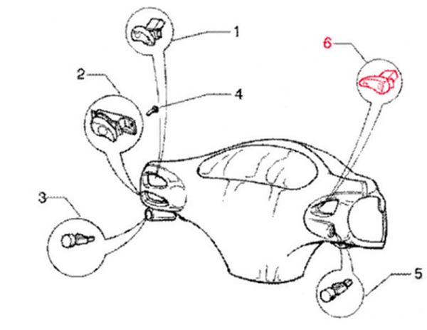 Verschlusskappe PIAGGIO Lichtschalter fuer Vespa ET2/ET4/LX/S 50-150ccm fuer Vespa ET2/ET4/LX/S 50-150ccm