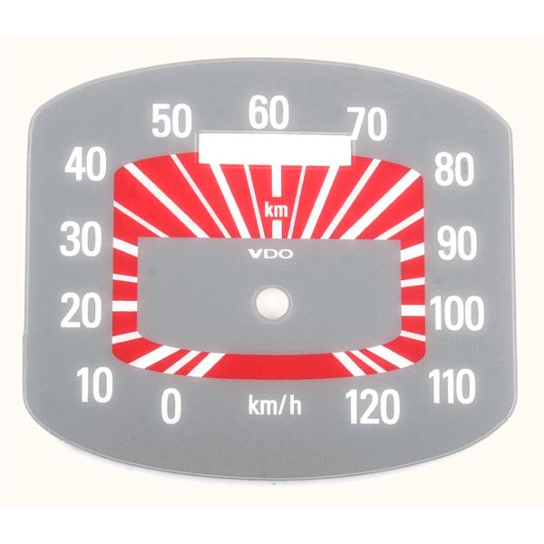 Ziffernblatt fuer VDO Tachometer fuer Vespa 125 VNB/150 GS/T2-4 (d) fuer Vespa 125 VNB/150 GS/T2-4 (d)