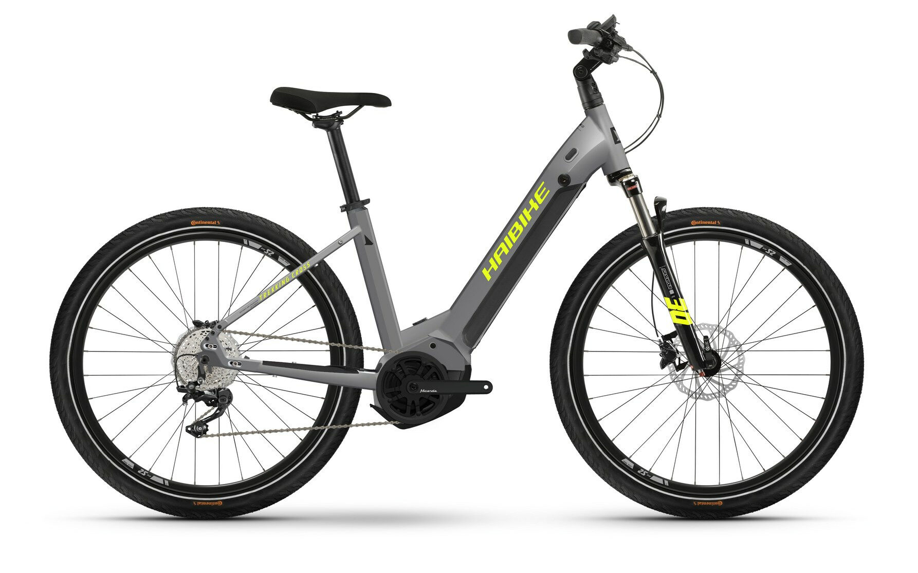 Haibike Trekking 6 Cross gloss grey/neon 2022 27,5"; 630 Wh Wave