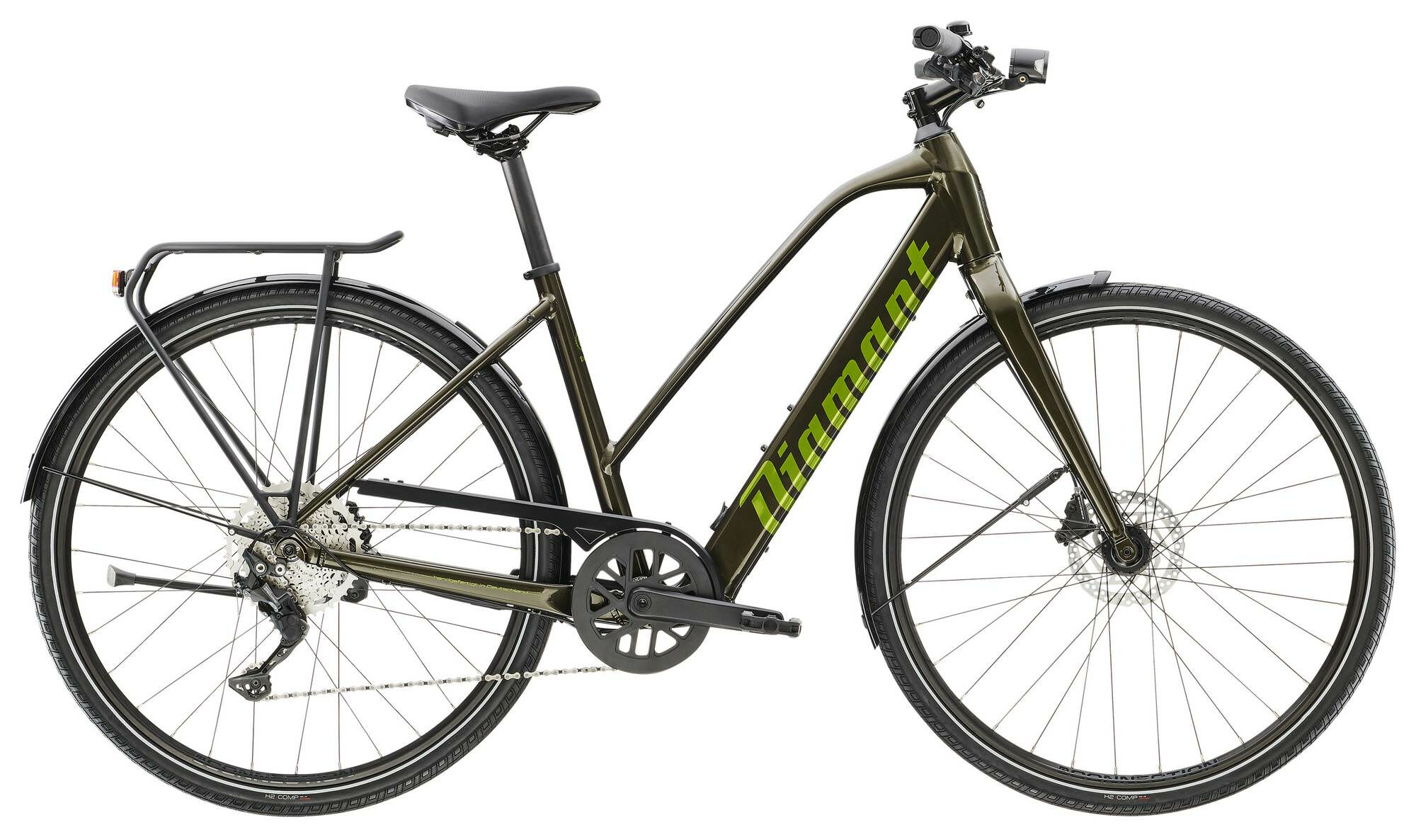 Diamant 365 Deluxe Oxidgrün Metallic 2023 28"; 250 Wh Trapez