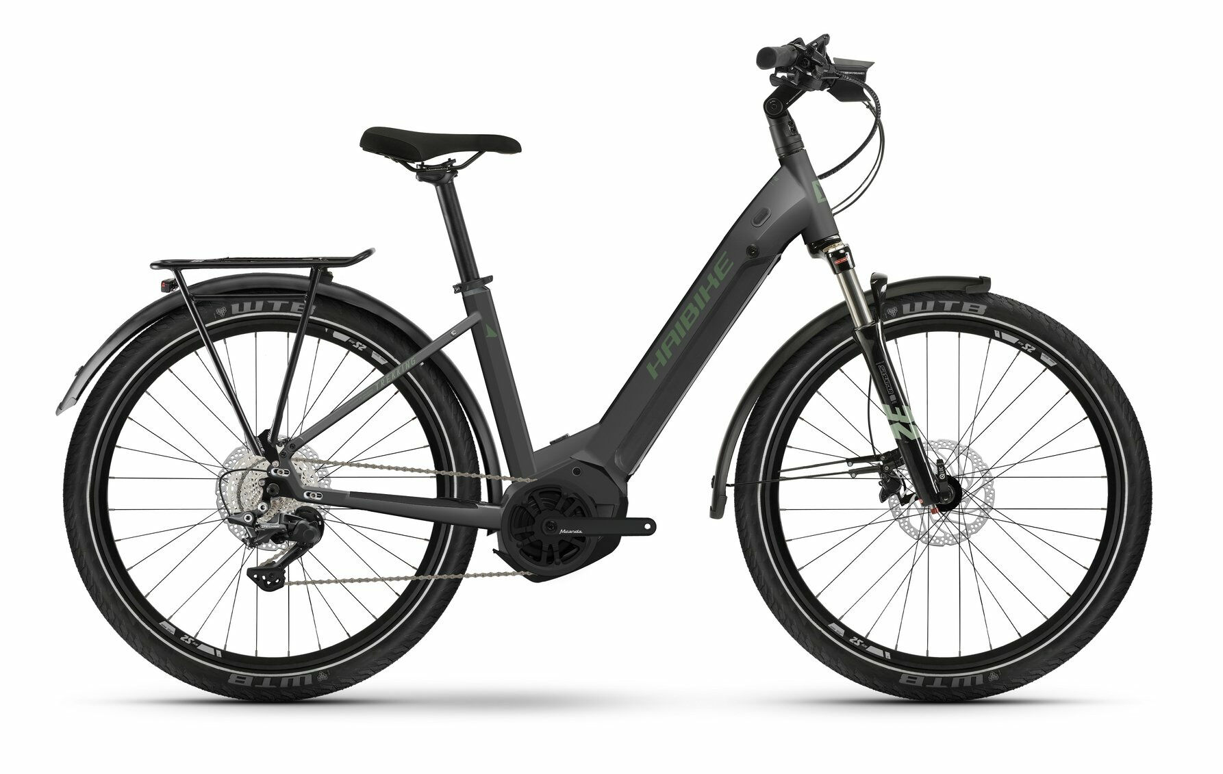 Haibike Trekking 7 gloss anthrazit/metal olive 2022 27,5"; 630 Wh Wave