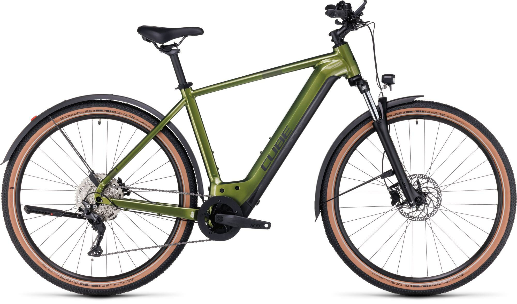 Cube Nuride Hybrid Pro 750 Allroad shinymoss´n´black 2024 28"; 750 Wh Diamant