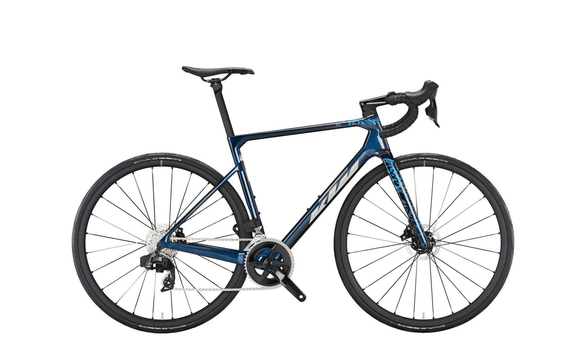 KTM REVELATOR ALTO ELITE AXS transparent blue (chrome+blue) 2023 28"; Diamant