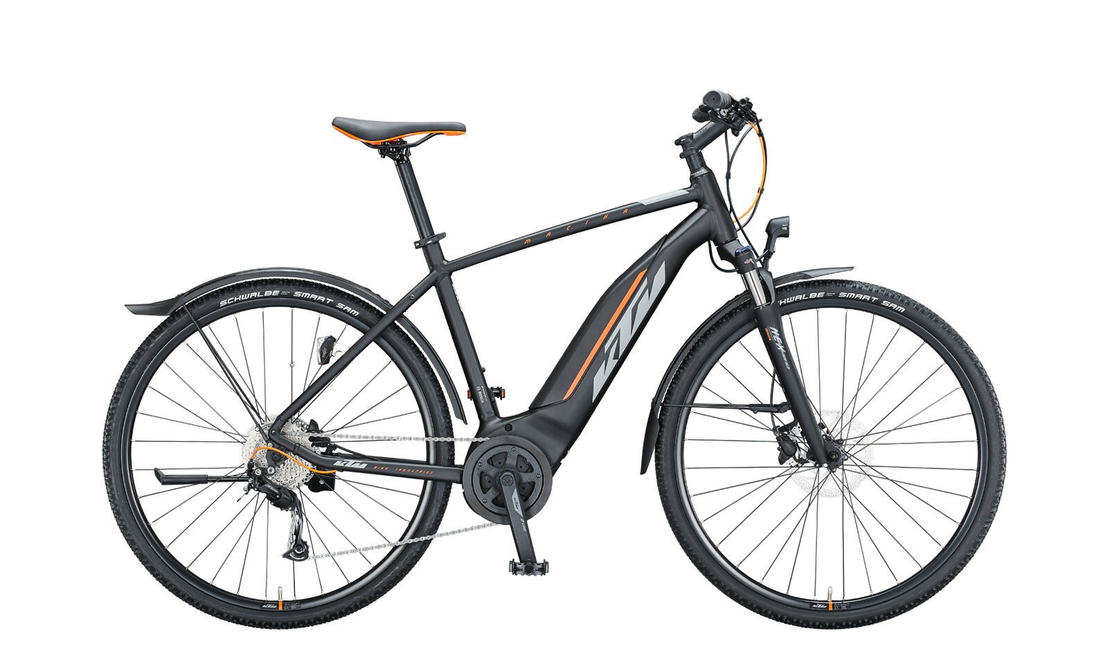 KTM MACINA CROSS P510 Street Black Matt ( Grey Orange ) 2021 28"; 500 Wh Diamant