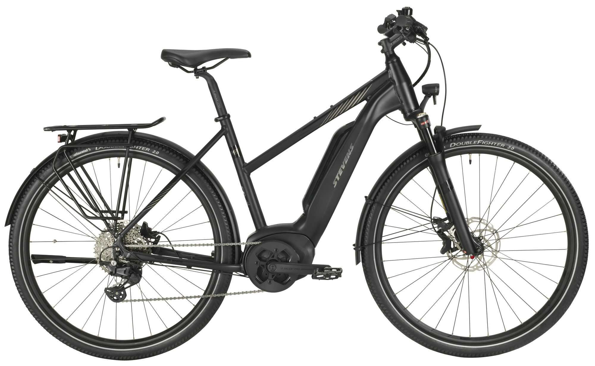 Stevens E-6X Tour Lady Stealth Black 2023 28"; 545 Wh Trapez