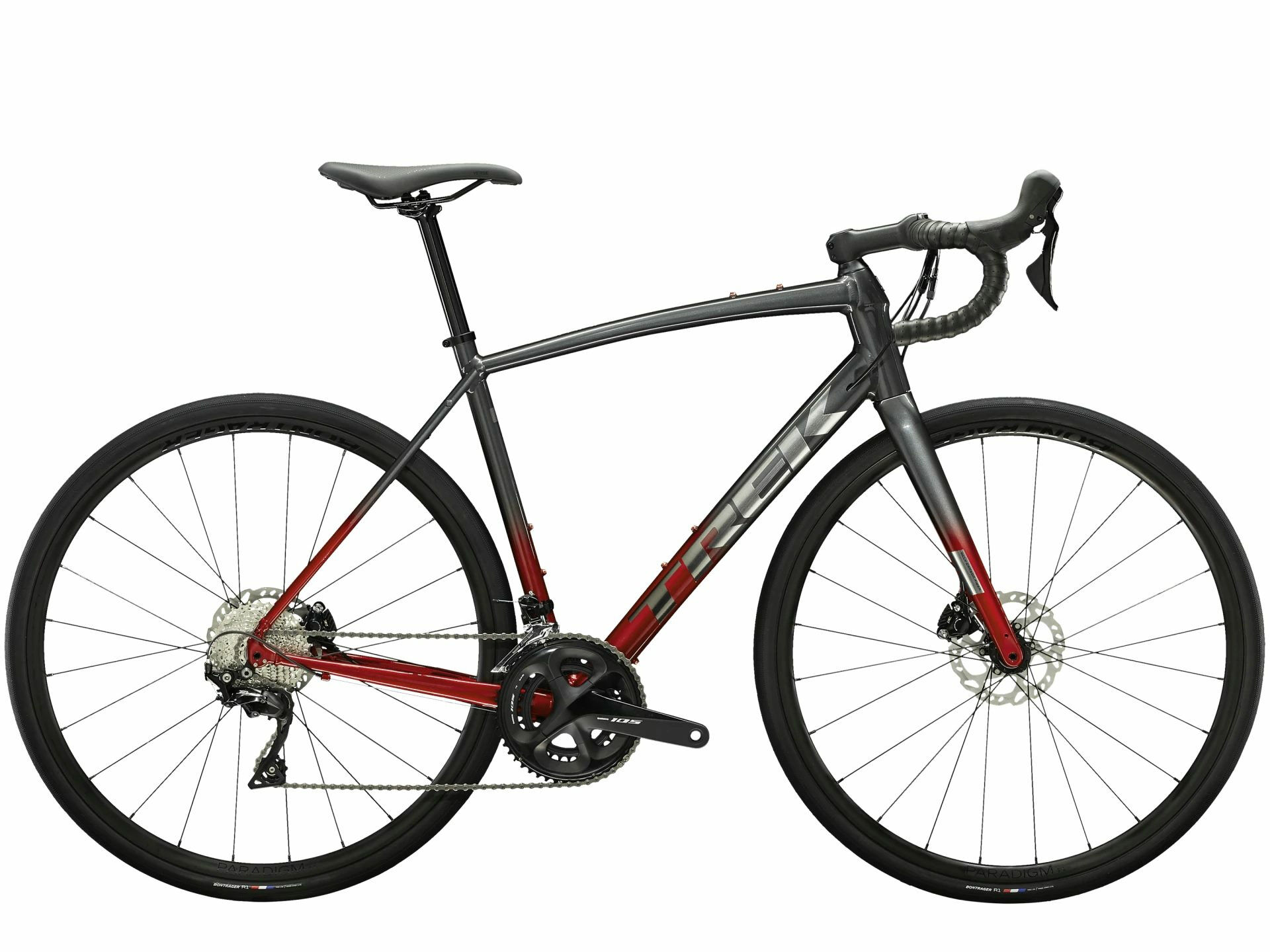 Trek Domane AL 5 Disc Lithium Grey to Crimson Fade 2023 28"; Diamant