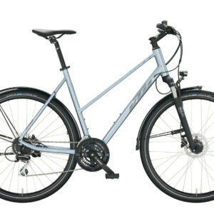 KTM X-LIFE TRACK STREET azzurro silver (dark grey+grey) 2022 28"; Trapez