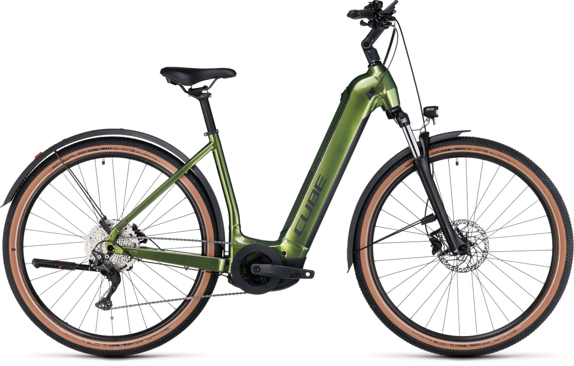 Cube Nuride Hybrid Pro 750 Allroad shinymoss´n´black 2024 28"; 750 Wh Wave
