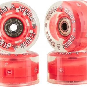 Clouds Urethane Wheels Nebula Light Up Clear/Red 58mm