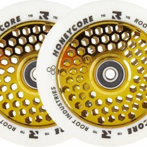 Root Industries Honeycore wheels 110mm white/gold