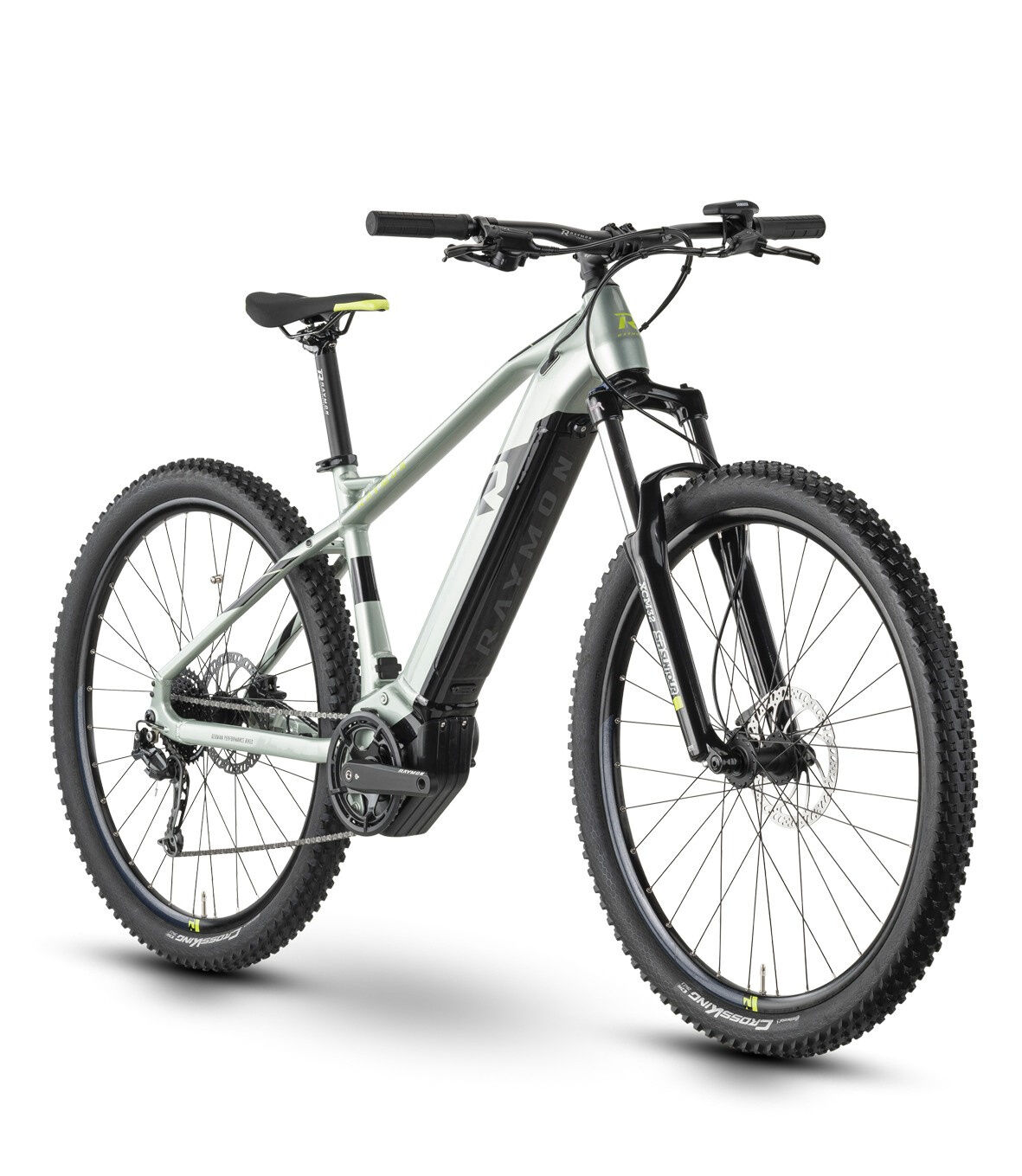 Raymon HardRay E 5.0 pistaccio/black/limegreen gloss 2023 29"; 630 Wh Diamant