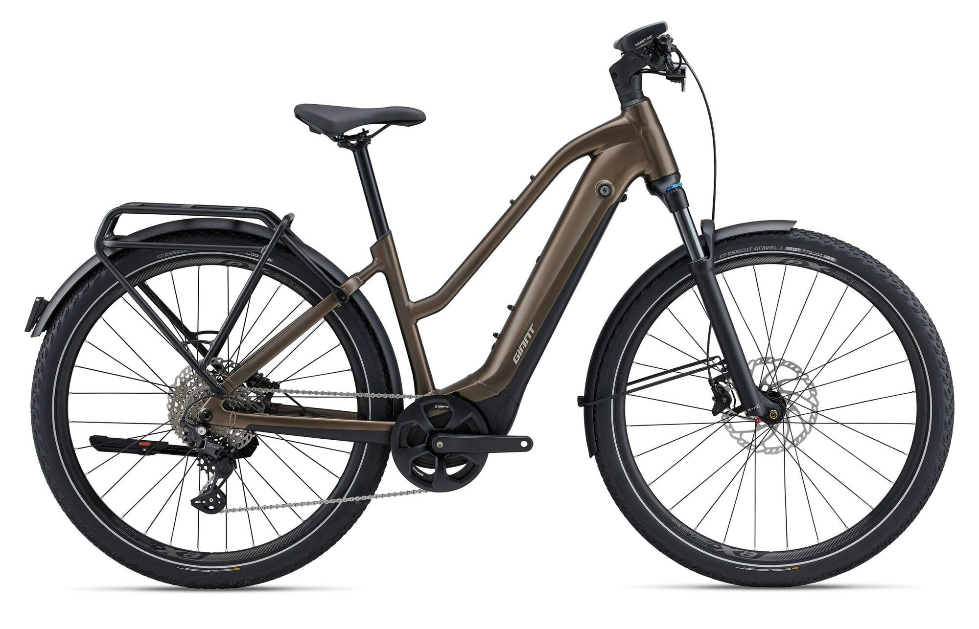 Giant Explore E+ Pro 1 STA Truffle/Black Satin-Matt 2024 28"; 800 Wh Trapez