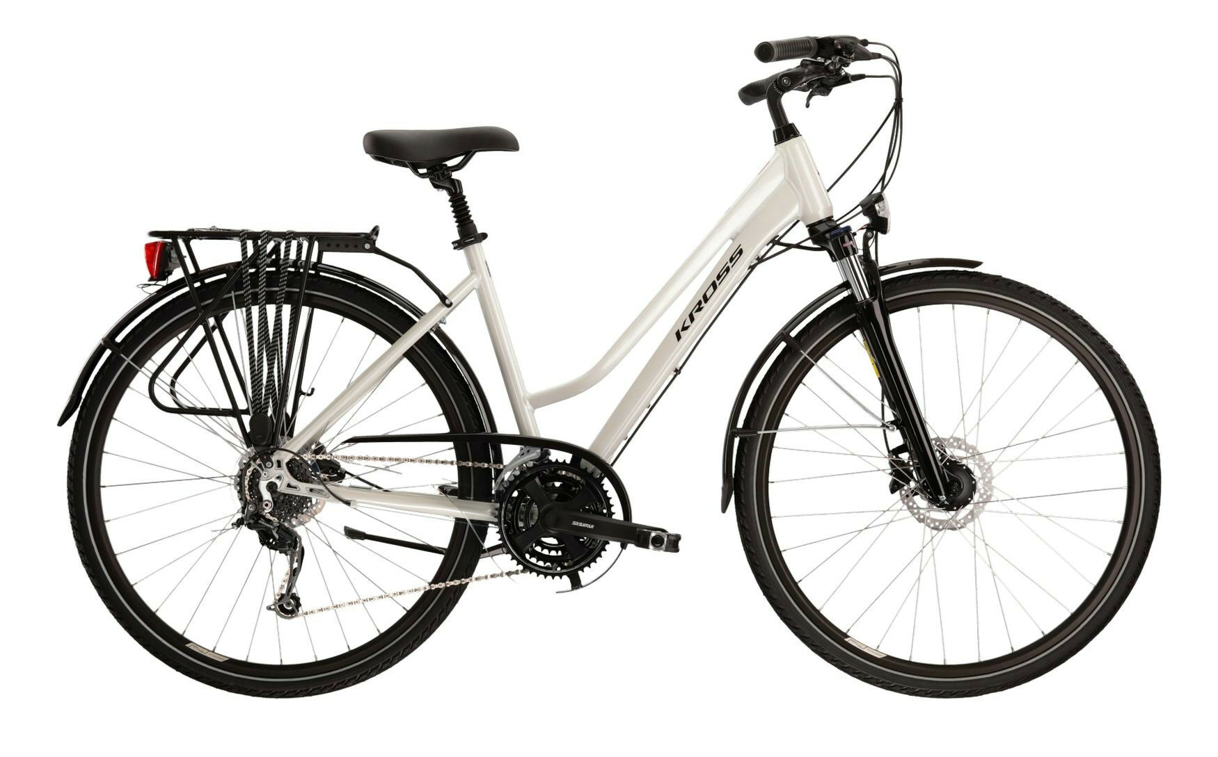 Kross Trans 5.0 pearl white black 2022 28"; Wave