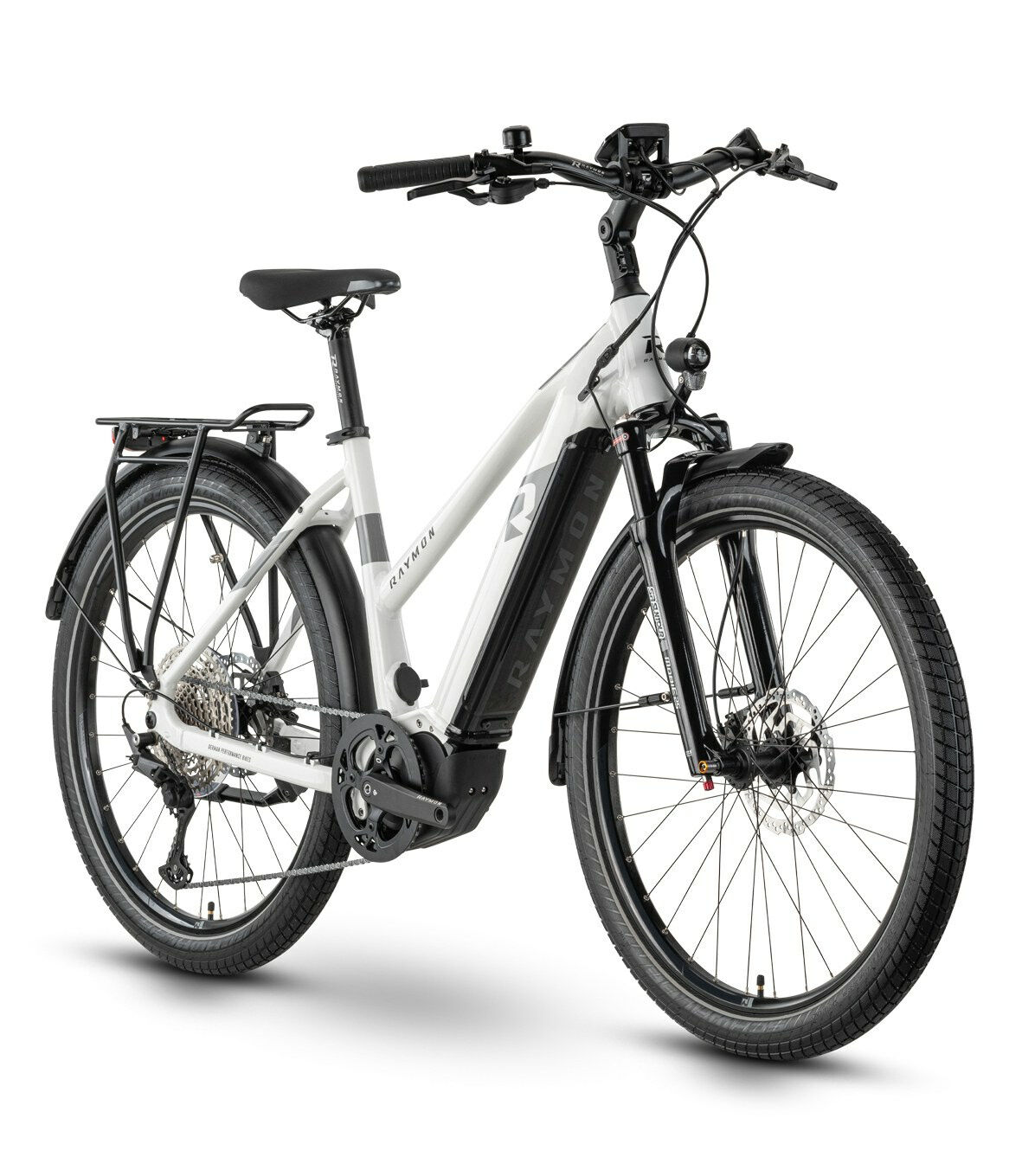 Raymon TourRay E 7.0 white/grey/black gloss 2023 27,5"; 630 Wh Trapez