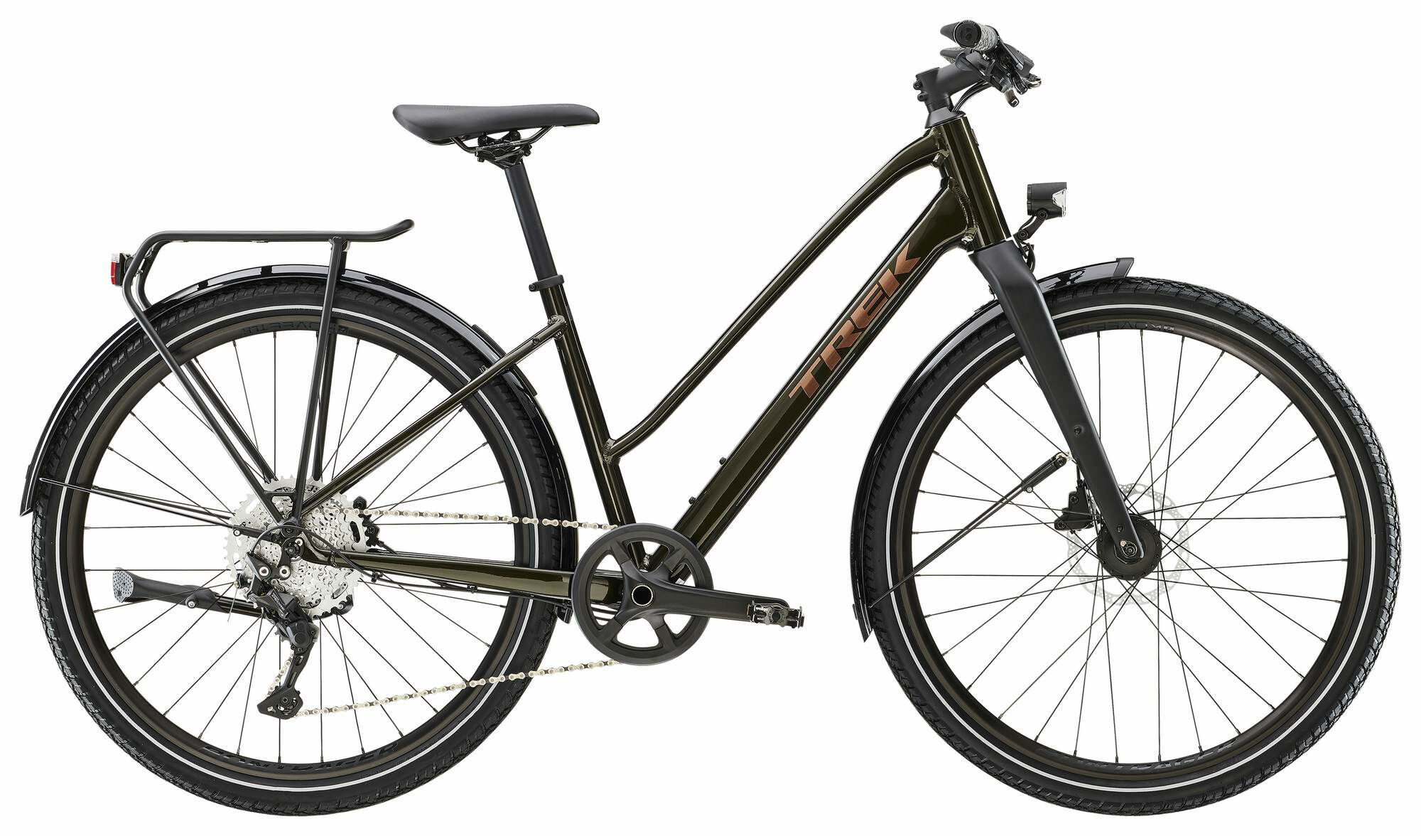 Trek Dual Sport 3 Equipped Stagger Gen 5 Black Olive 2023 28"; Trapez