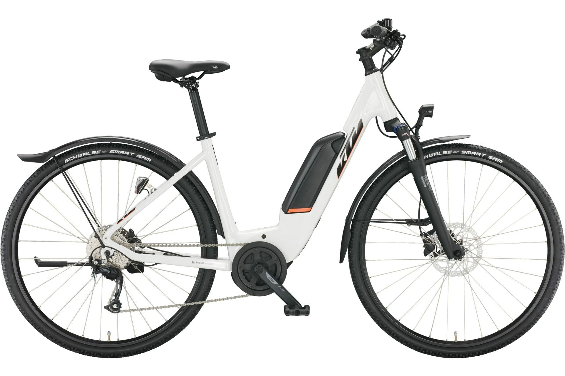 KTM Macina Cross Street P510 white (black+orange) 2024 28"; 500 Wh Wave