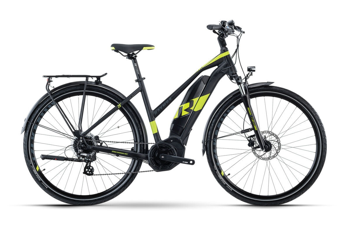 Raymon TourRay E 1.0 black/limegreen matt 2023 28"; 400 Wh Trapez